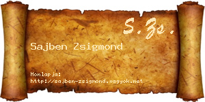 Sajben Zsigmond névjegykártya